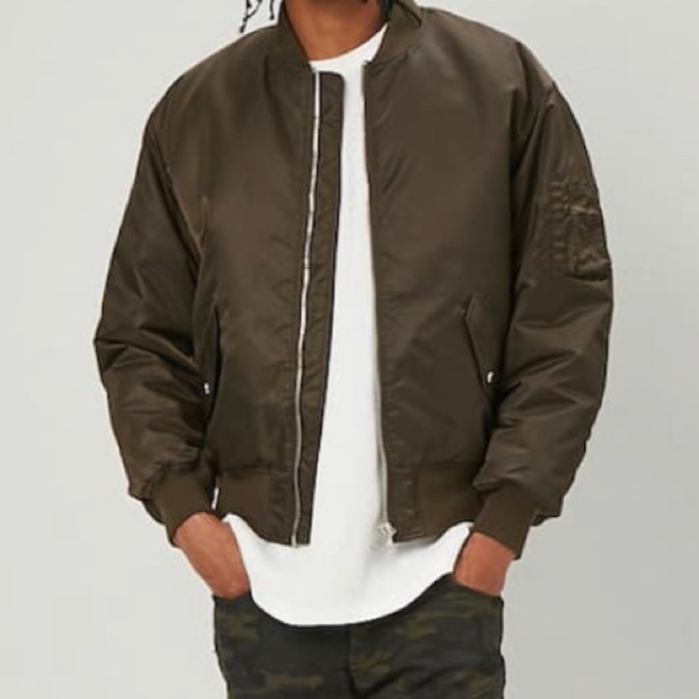 Olive bomber jacket